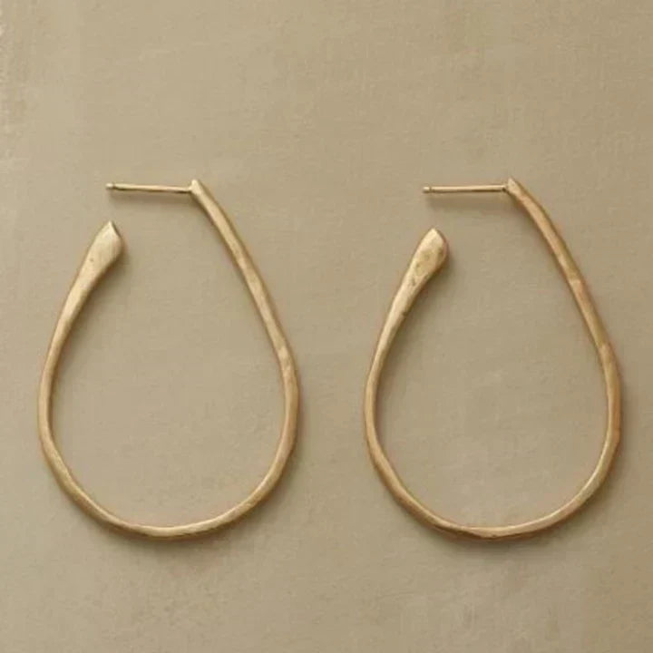 Eleganckie kolczyki vintage w kształcie kropli z młotkowanym wykończeniem