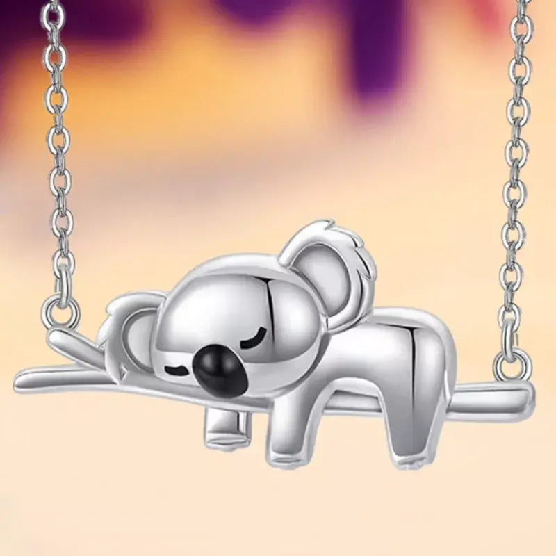 Uroczy naszyjnik z zawieszką koala z łańcuszkiem dla kobiet