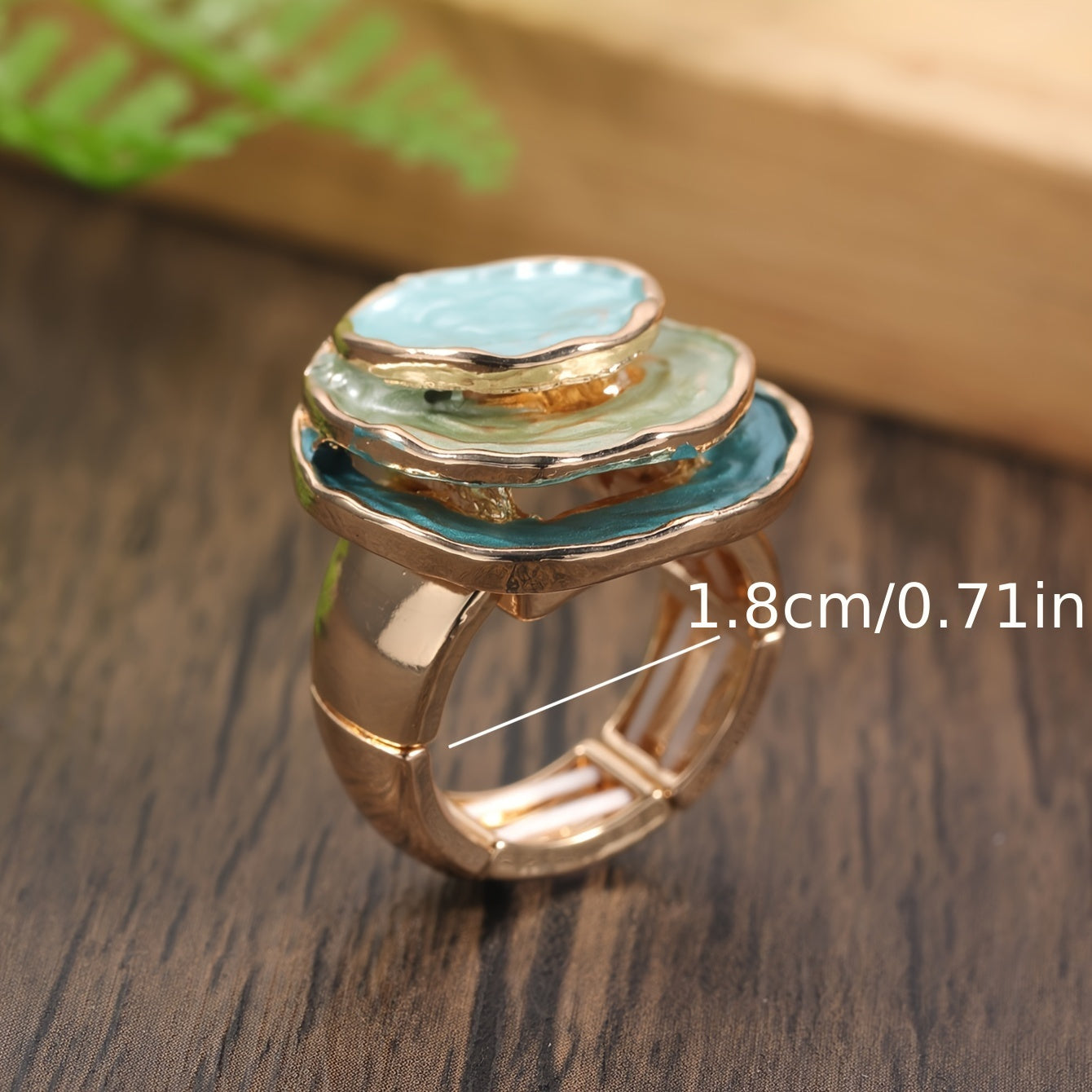Pierścionek boho z trójwarstwową emalią