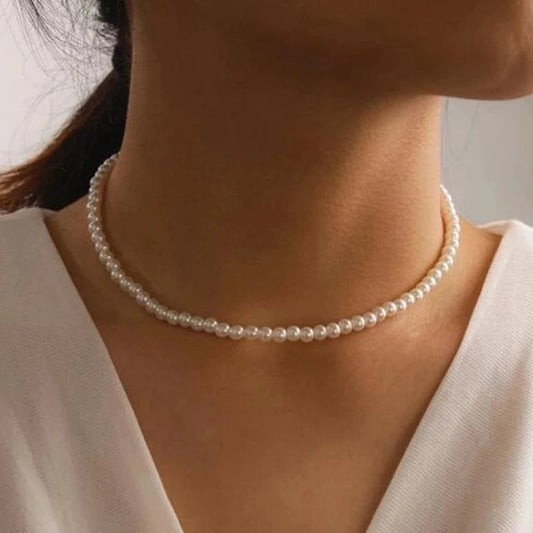 Elegancki naszyjnik z pereł dla kobiet, klasyczny styl choker