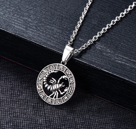 Naszyjnik ze znakiem zodiaku ze stali nierdzewnej z indywidualnymi zawieszkami znaków zodiaku