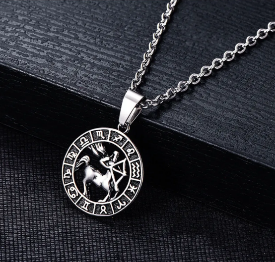 Naszyjnik ze znakiem zodiaku ze stali nierdzewnej z indywidualnymi zawieszkami znaków zodiaku