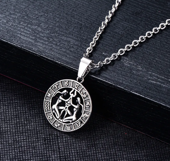 Naszyjnik ze znakiem zodiaku ze stali nierdzewnej z indywidualnymi zawieszkami znaków zodiaku