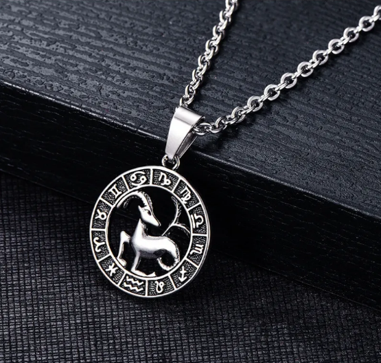 Naszyjnik ze znakiem zodiaku ze stali nierdzewnej z indywidualnymi zawieszkami znaków zodiaku