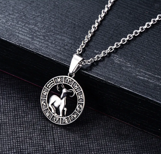 Naszyjnik ze znakiem zodiaku ze stali nierdzewnej z indywidualnymi zawieszkami znaków zodiaku