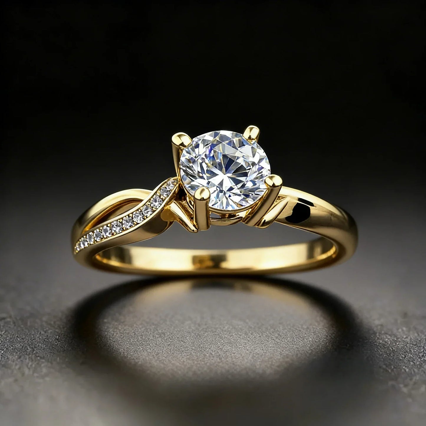 Pierścionek Vintage Eternity z Cyrkonem i Diamentami Marquise