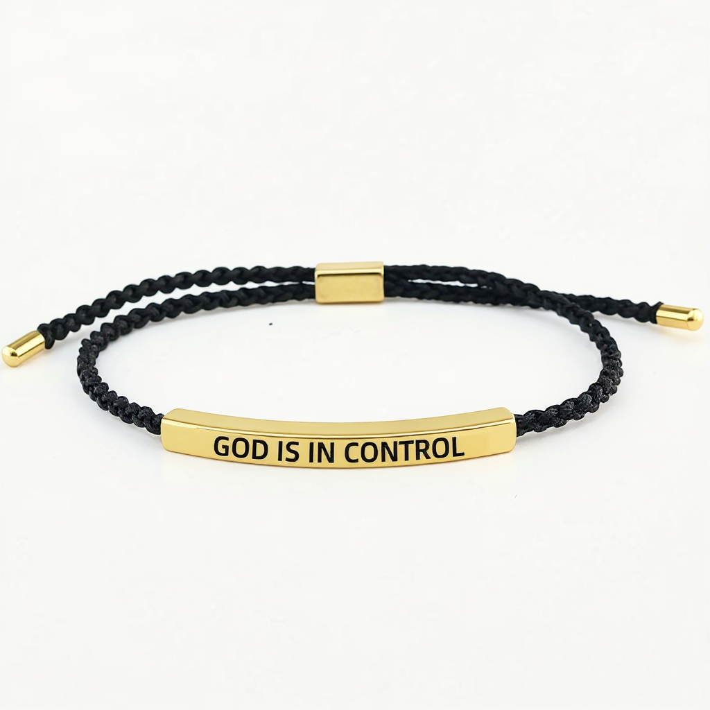 God is in Control | Bransoletka motywacyjna z przesłaniem