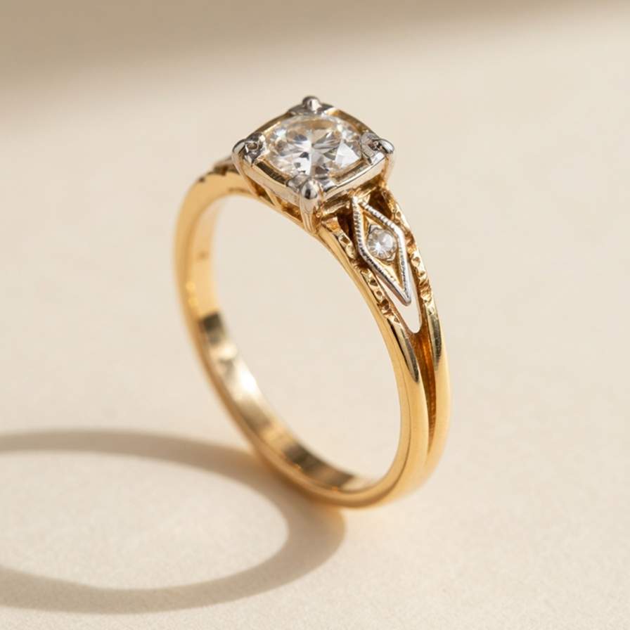 Elegancki pierścionek solitaire z cyrkonią